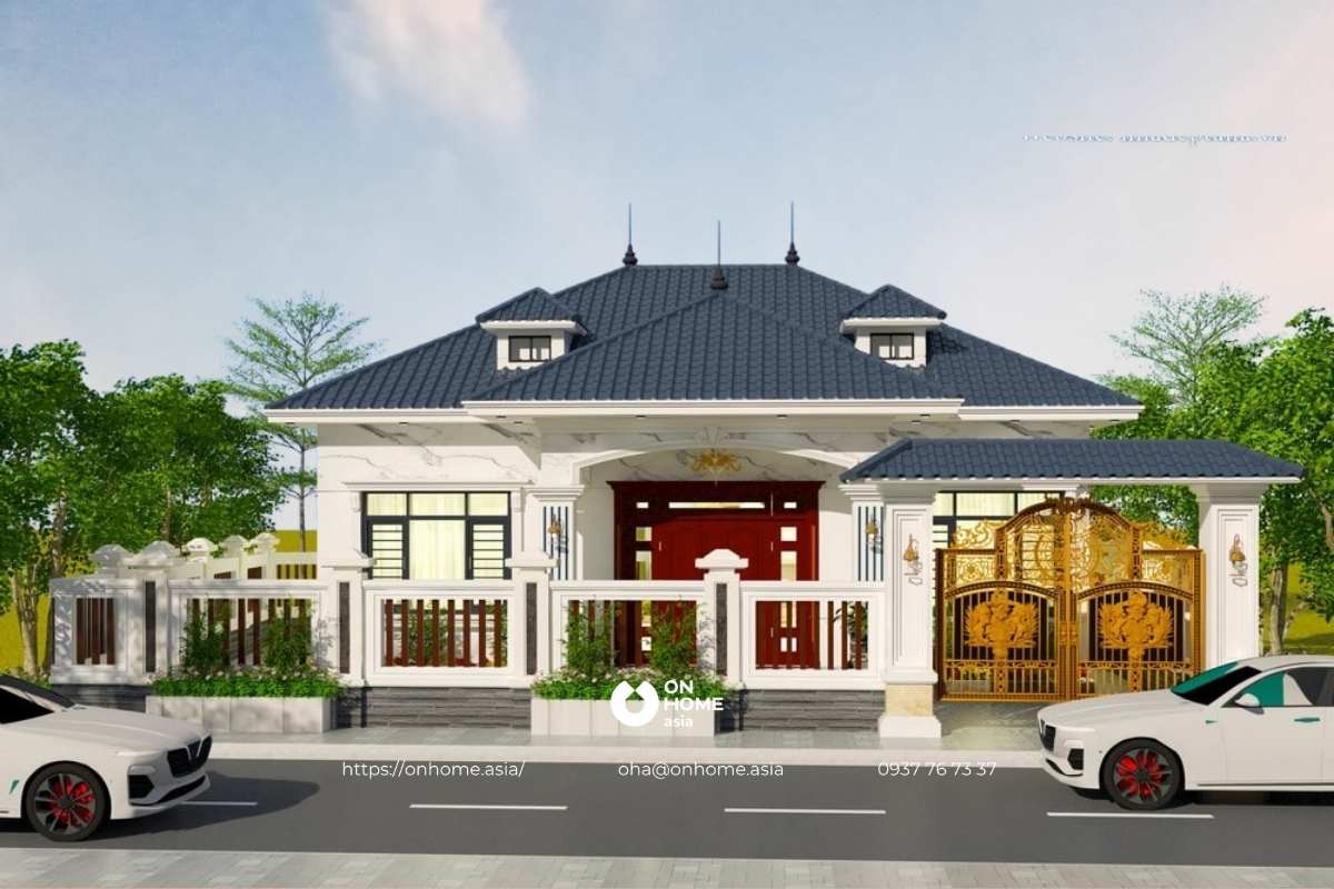 Mẫu nhà cấp 4 4 phòng ngủ 600 triệu đồng có gác lửng hiện đại