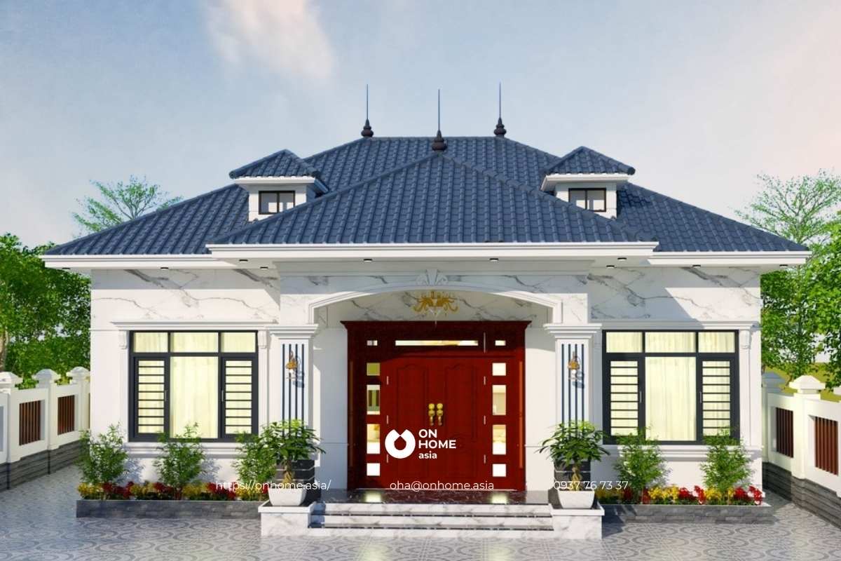 Mẫu nhà cấp 4 4 phòng ngủ 600 triệu đồng có gác lửng