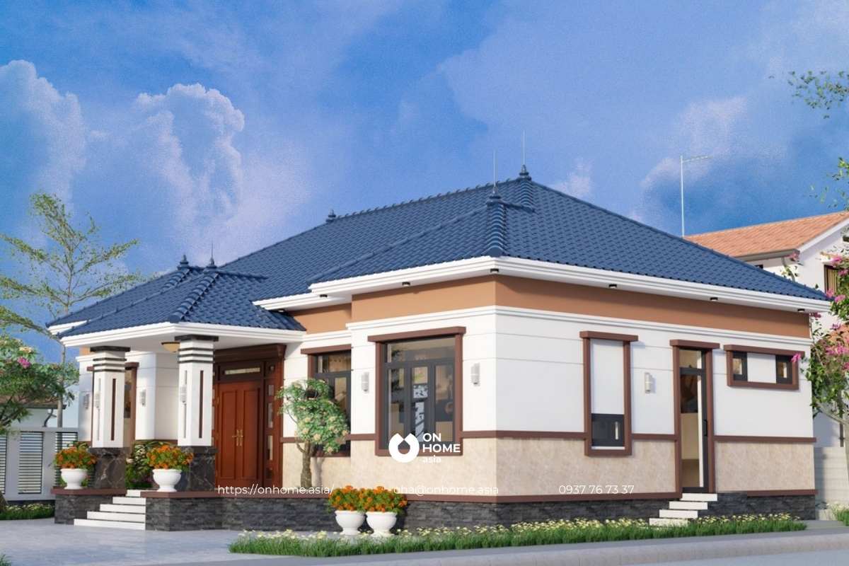 Mẫu nhà cấp 4 4 phòng ngủ 150m2 mái Nhật