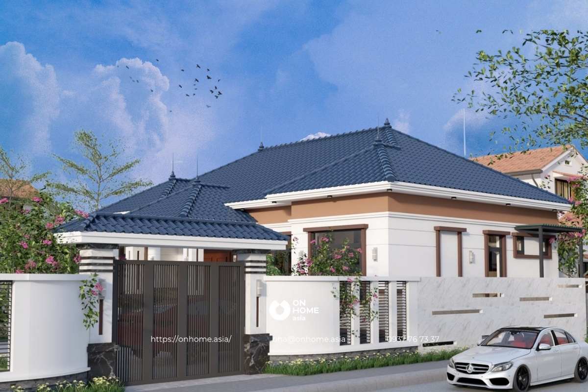 Thiết kế nhà cấp 4 4 phòng ngủ 150m2 đẹp