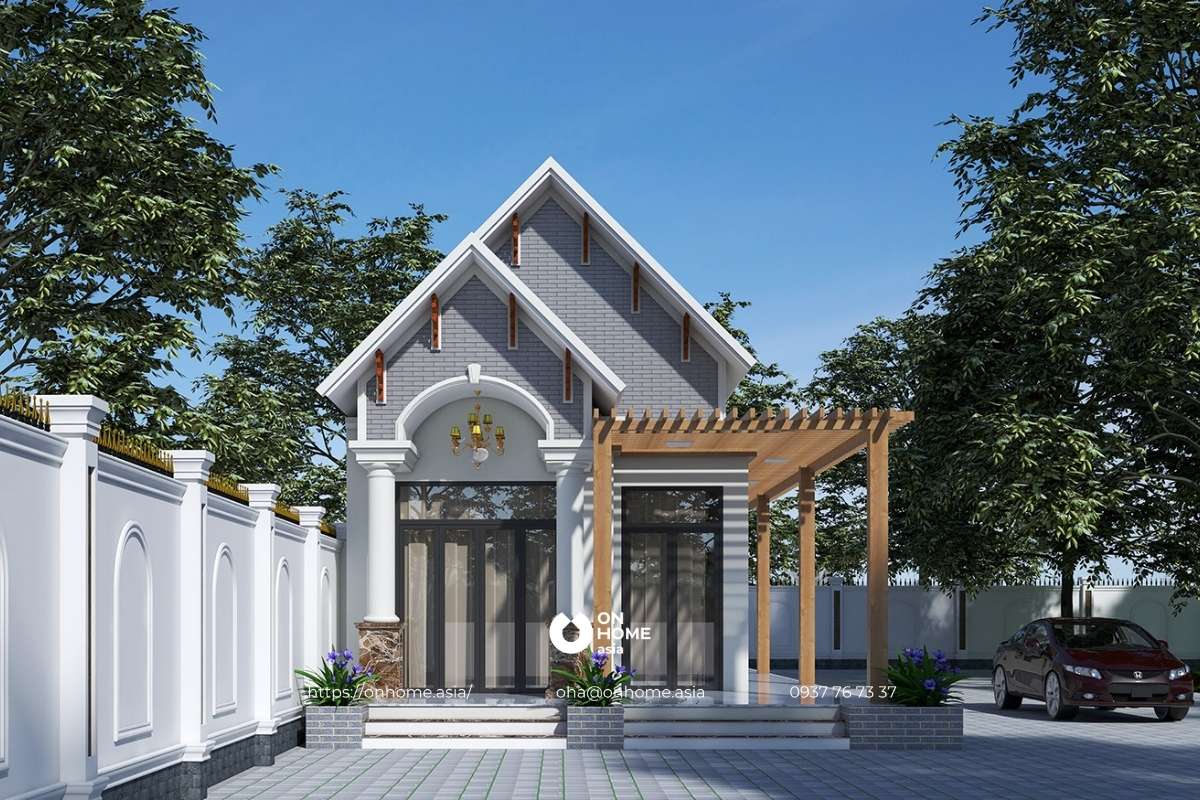 Mẫu nhà cấp 4 đẹp 5x20 mái Thái hiện đại, đẹp