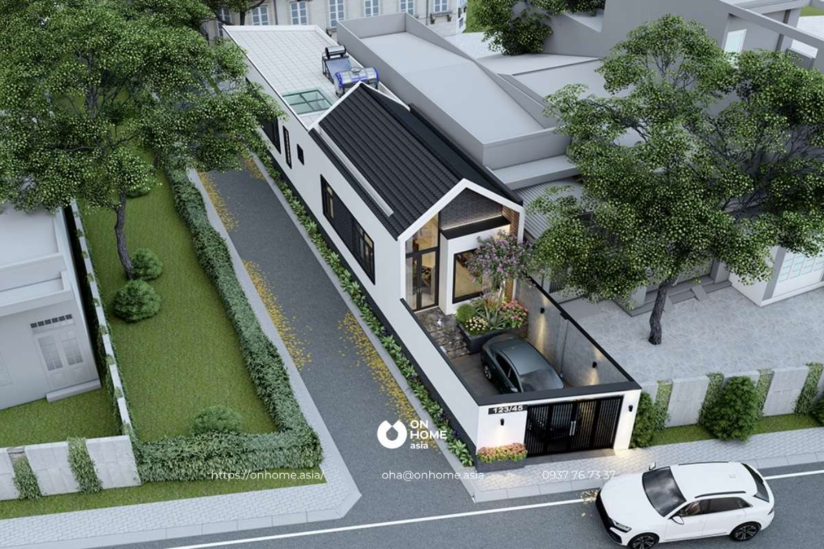 Nhà cấp 4 gác lửng 5x20m mái Thái có 3 phòng ngủ