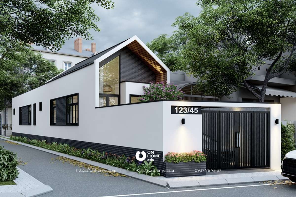 Nhà cấp 4 gác lửng 5x20m mái Thái có 3 phòng ngủ hiện đại