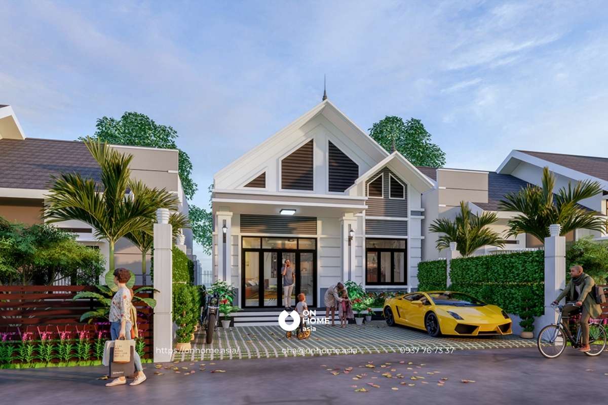 Mẫu nhà cấp 4 5x20 mái Thái sang trọng