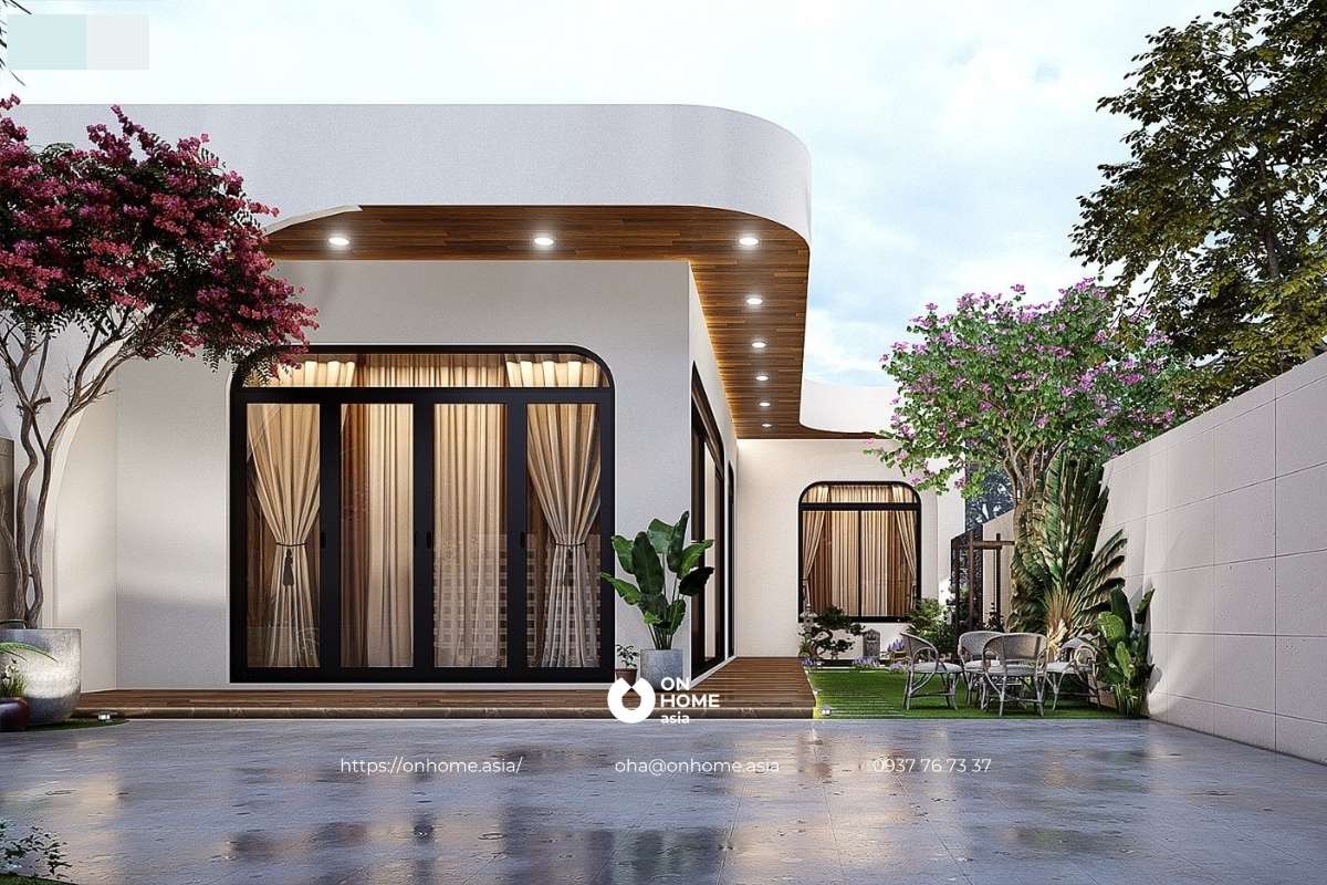 Mẫu nhà cấp 4 đẹp 5x20 chữ L sang trọng