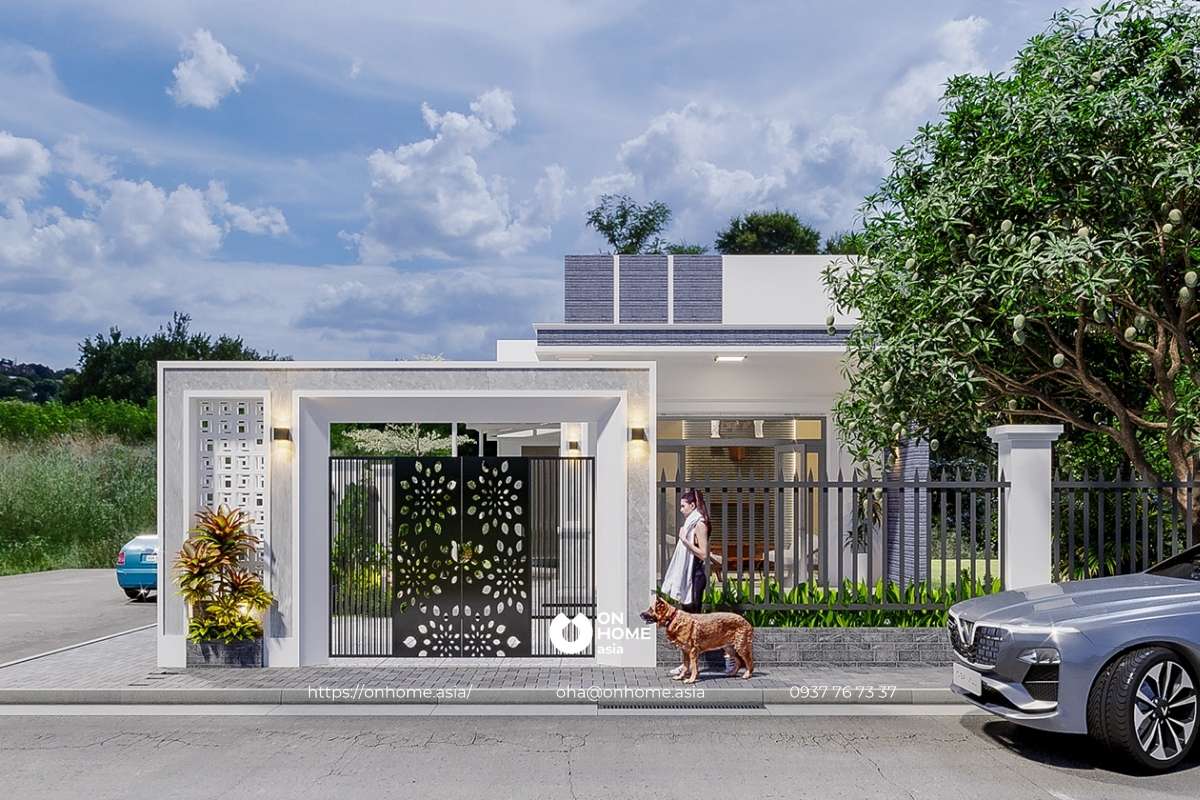 Mẫu nhà cấp 4 đẹp 5x20 hiện đại, đơn giản