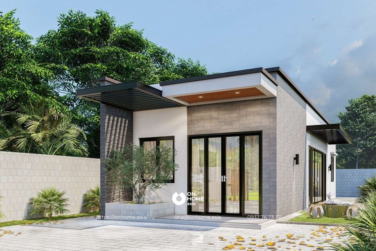 Mẫu nhà cấp 4 đẹp 5x20 3 phòng ngủ hiện đại