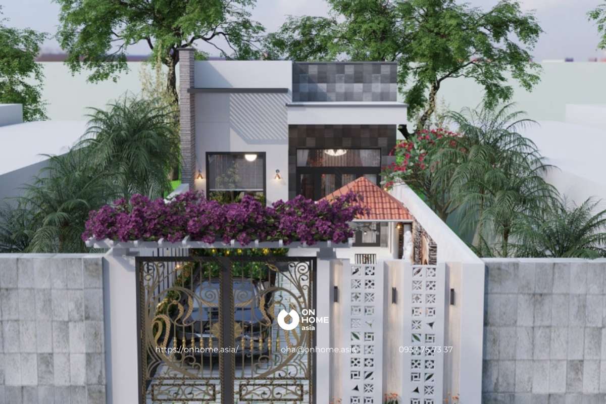 Mẫu&nbsp;nhà cấp 4 đẹp 5x20 2 phòng ngủ đẹp