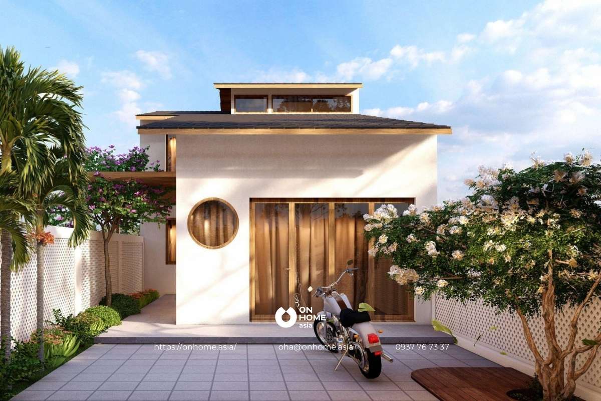 Thiết kế nhà cấp 4 5x20m có gác lửng phong cách Bắc Âu đẹp