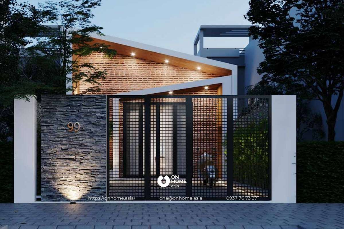 Mẫu thiết kế nhà cấp 4 5x20 mái lệch đẹp