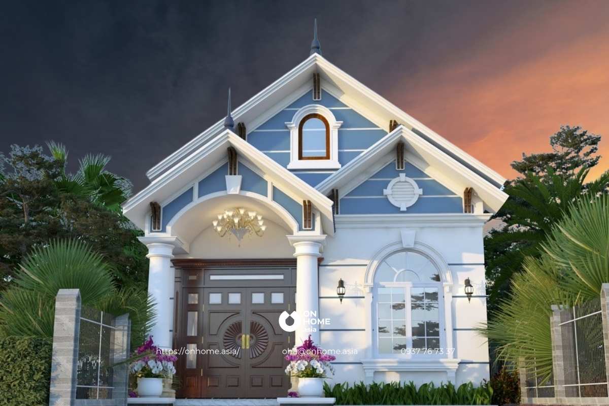 Nhà cấp 4 gác lửng có giếng trời