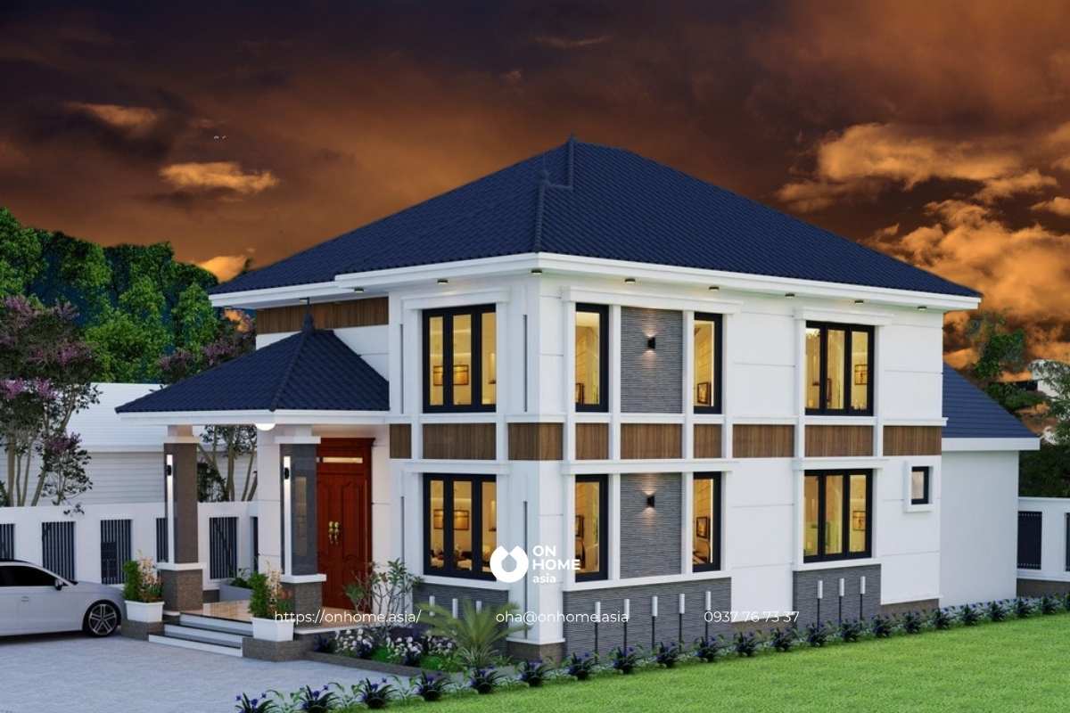 Thiết kế nhà cấp 4 đẹp 5x20 có gác lửng