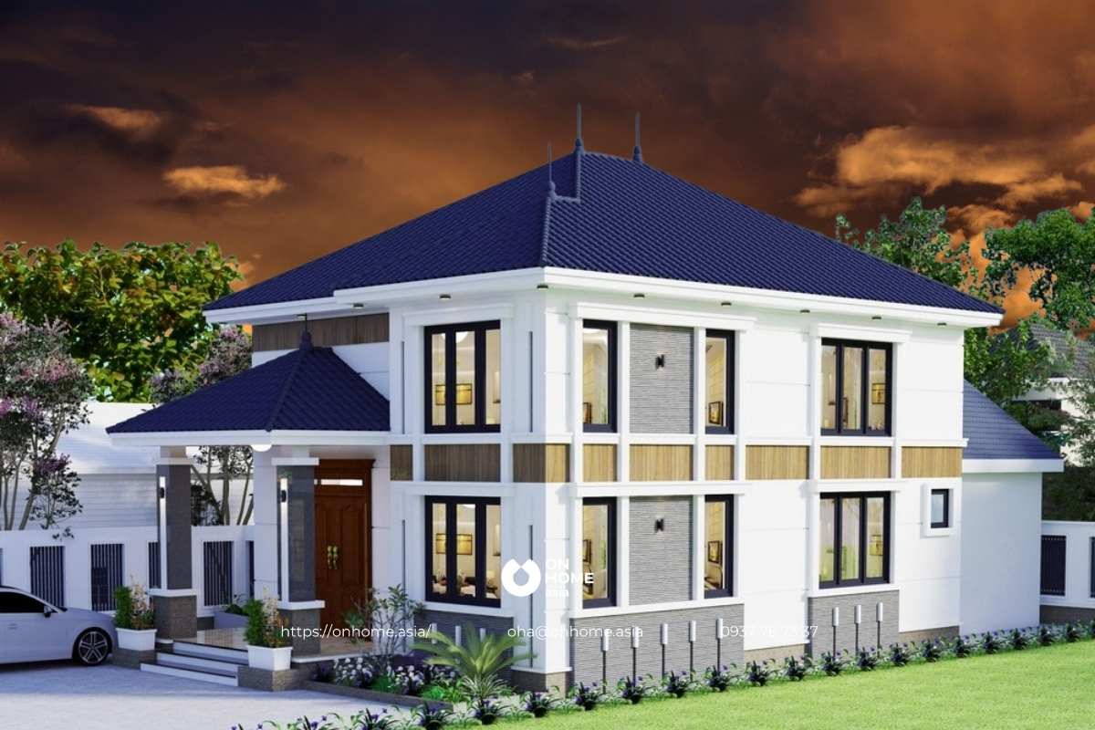 Thiết kế nhà cấp 4 đẹp 5x20 có gác lửng đẹp