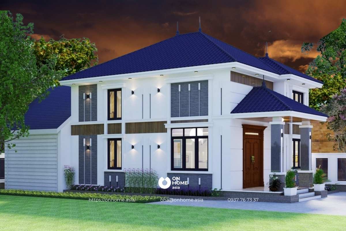 Thiết kế nhà cấp 4 đẹp 5x20 có gác