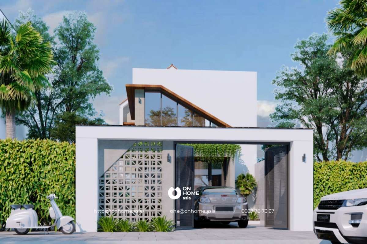 Mẫu nhà cấp 4 có gác 4x12m đẹp