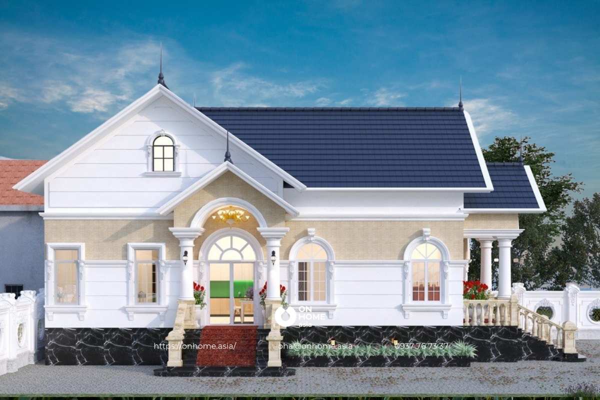 Thiết kế nhà cấp 4 có gác mái Nhật 3 phòng ngủ