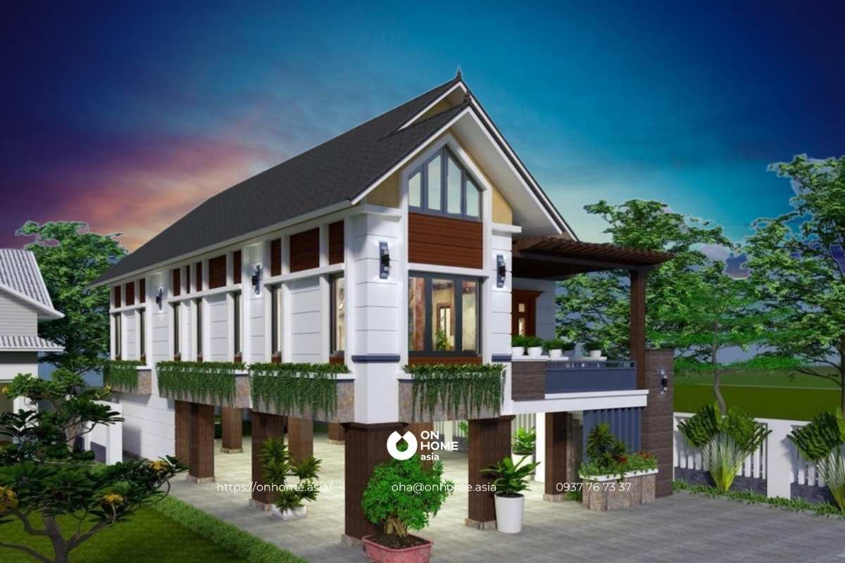 Mẫu nhà cấp 4 gác lửng 500 triệu