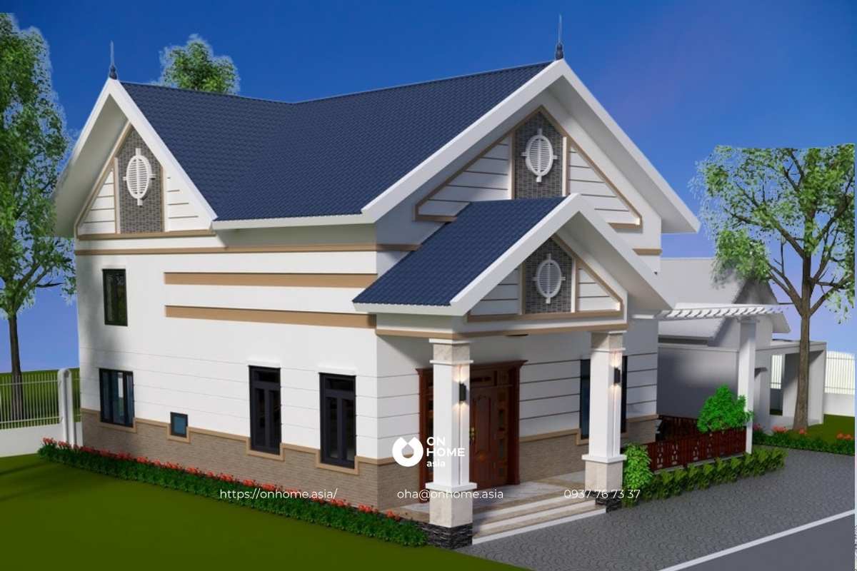 Mẫu nhà cấp 4 gác lửng 6x18m