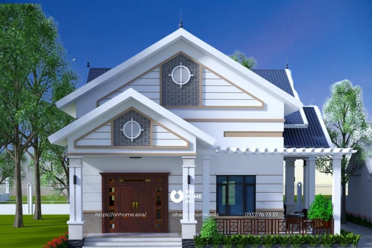 Mẫu nhà cấp 4 có gác lửng 6x18m hiện đại