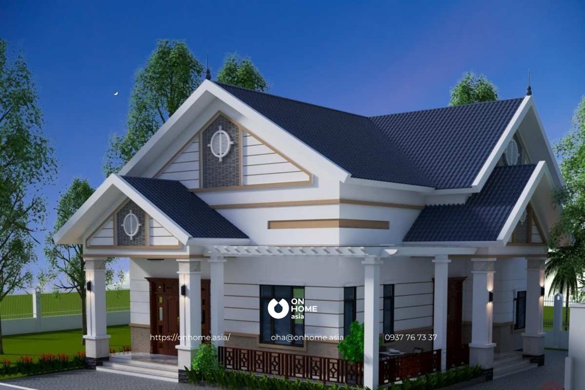 Mẫu nhà cấp 4 có gác lửng 6x18m hiện đại, đẹp