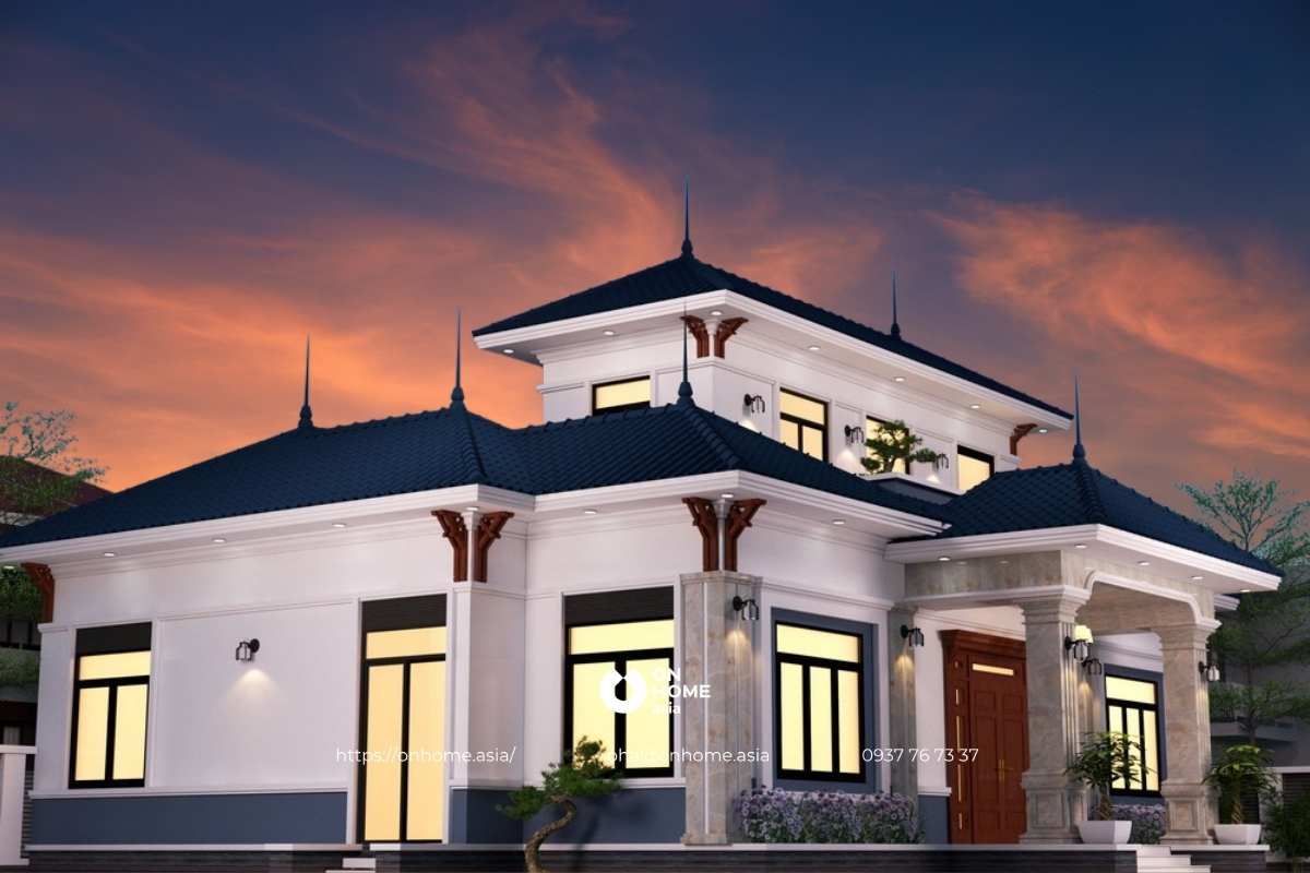 Mẫu nhà cấp 4 có gác lửng 6x18m đẹp