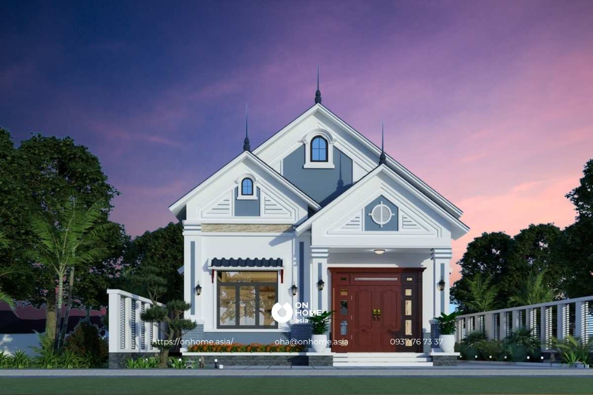 Mẫu thiết kế nhà cấp 4 mái Thái có gác xép đẹp