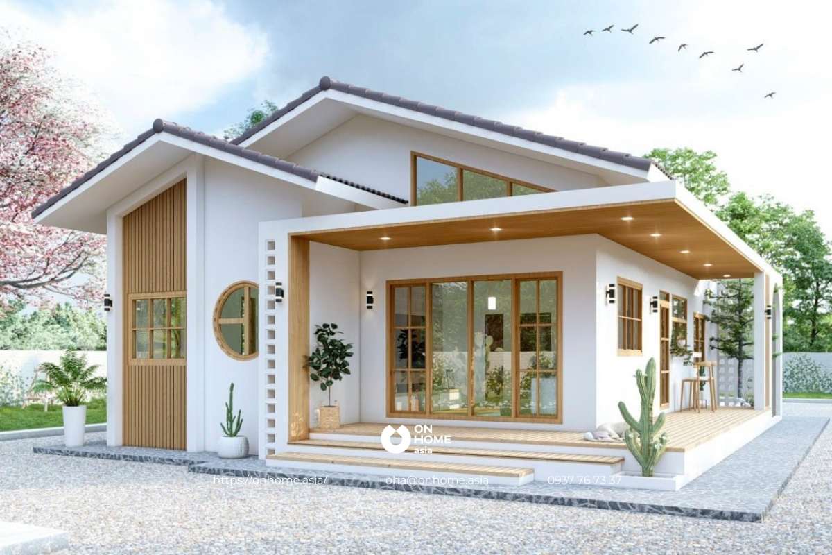 Thiết kế nhà cấp 4 giá rẻ 100m2 đẹp&nbsp;