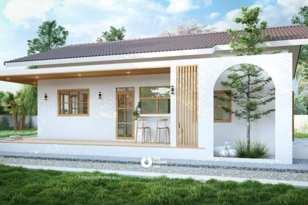 Thiết kế nhà cấp 4 giá rẻ 100m2 phong cách Bắc Âu thanh lịch