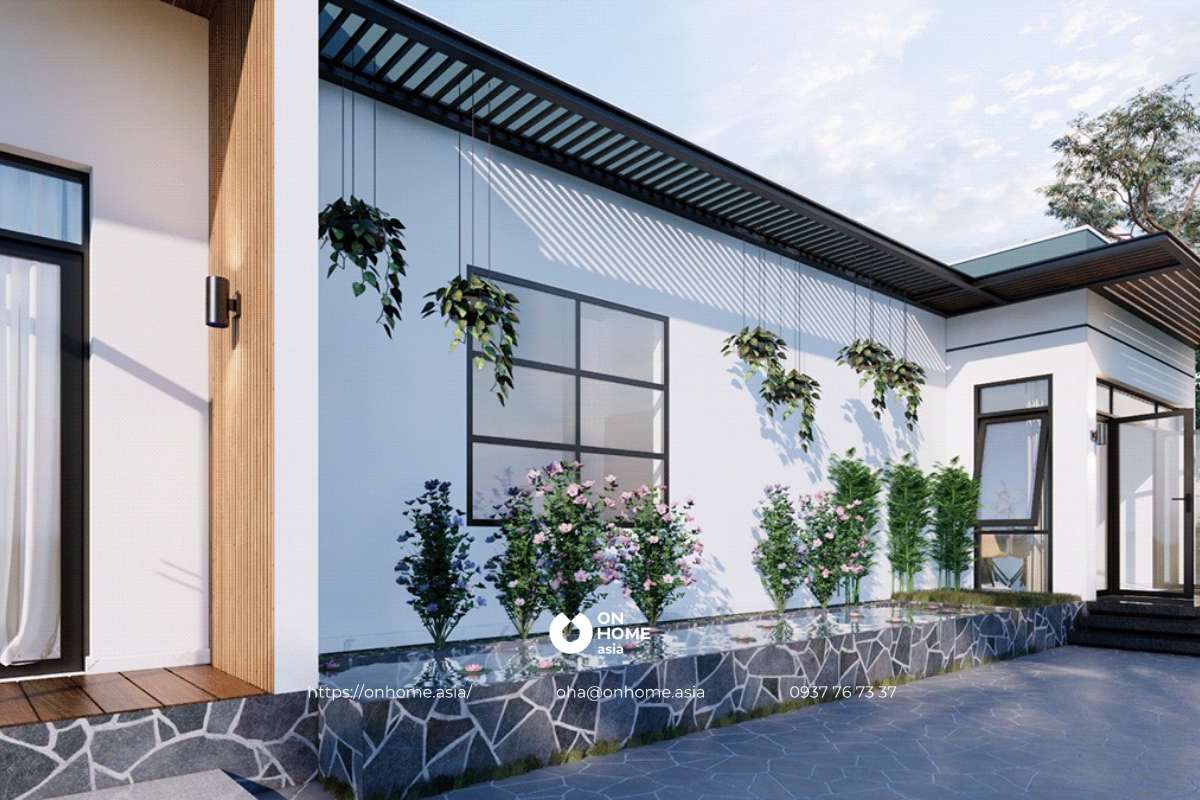 Nhà cấp 4 3 phòng ngủ đơn giản, hiện đại