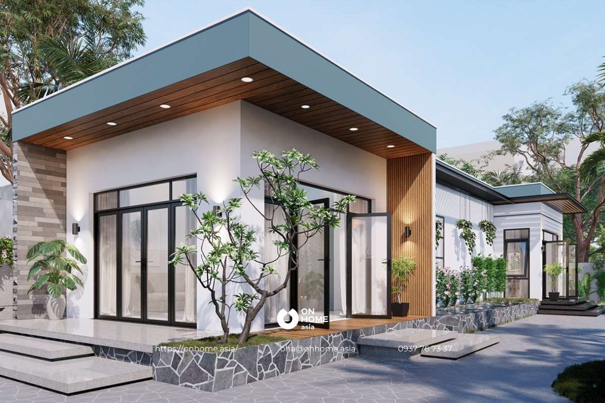 Nhà cấp 4 3 phòng ngủ đơn giản, đẹp