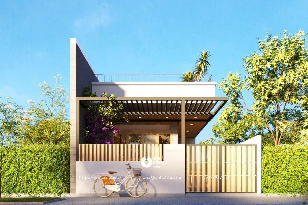 Nhà cấp 4 5x20 mái bằng hiện đại, đẹp