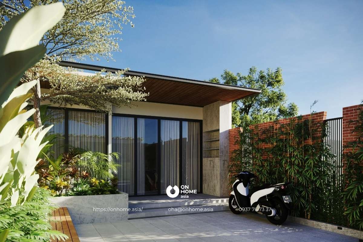 Thiết kế&nbsp;nhà cấp 4 mái bằng 4 phòng ngủ