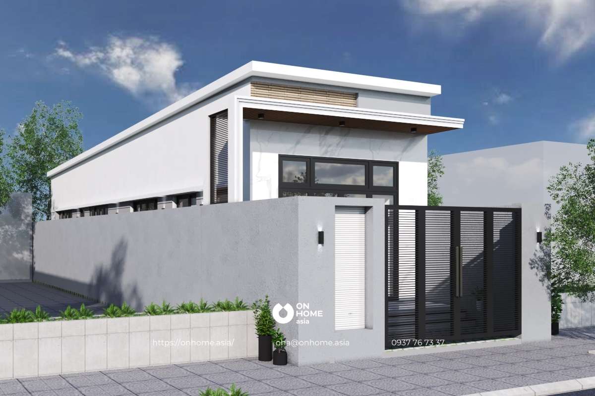 Nhà ống cấp 4 5x20 mái bằng đơn giản