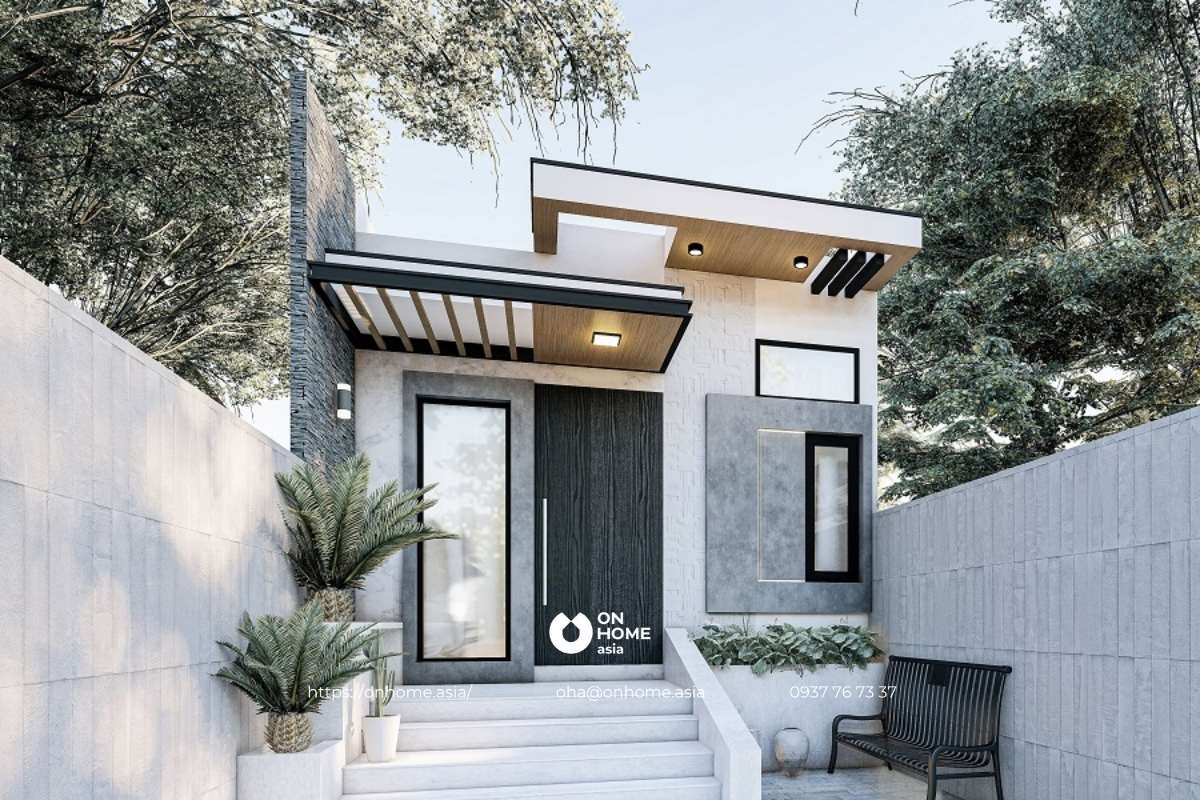 Thiết kế nhà cấp 4 mái bằng 2 phòng ngủ đẹp