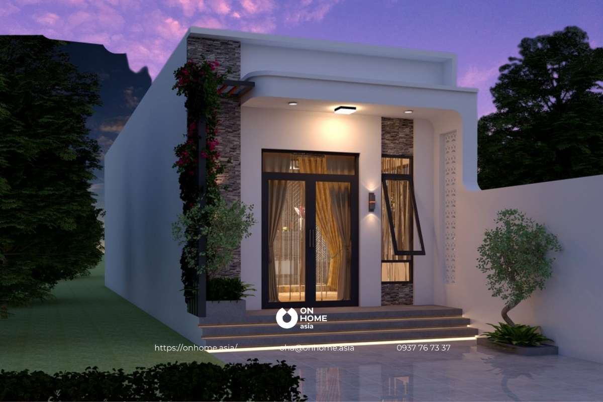 Thiết kế nhà cấp 4 hiện đại, mái bằng cực xinh