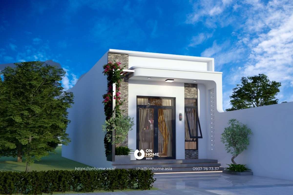 Mẫu nhà cấp 4 hiện đại, mái bằng cực xinh