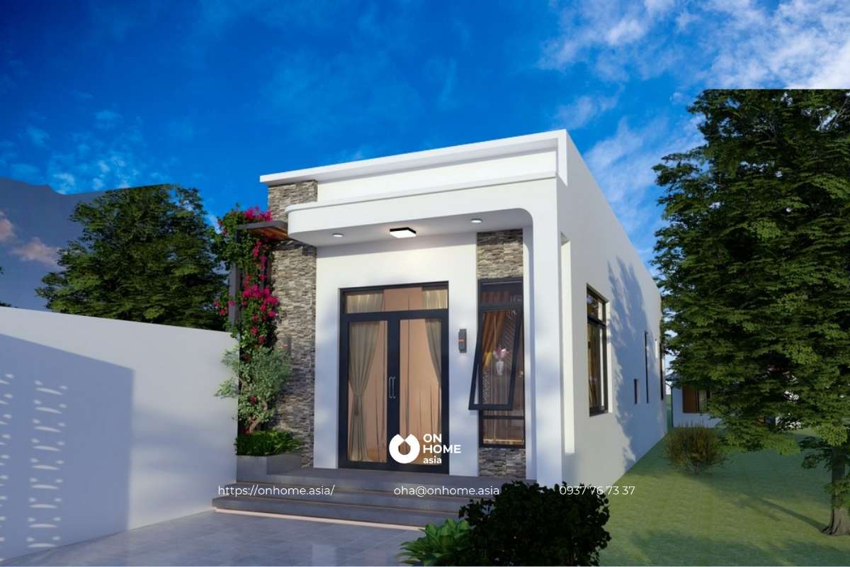 Nhà cấp 4 hiện đại, mái bằng cực xinh