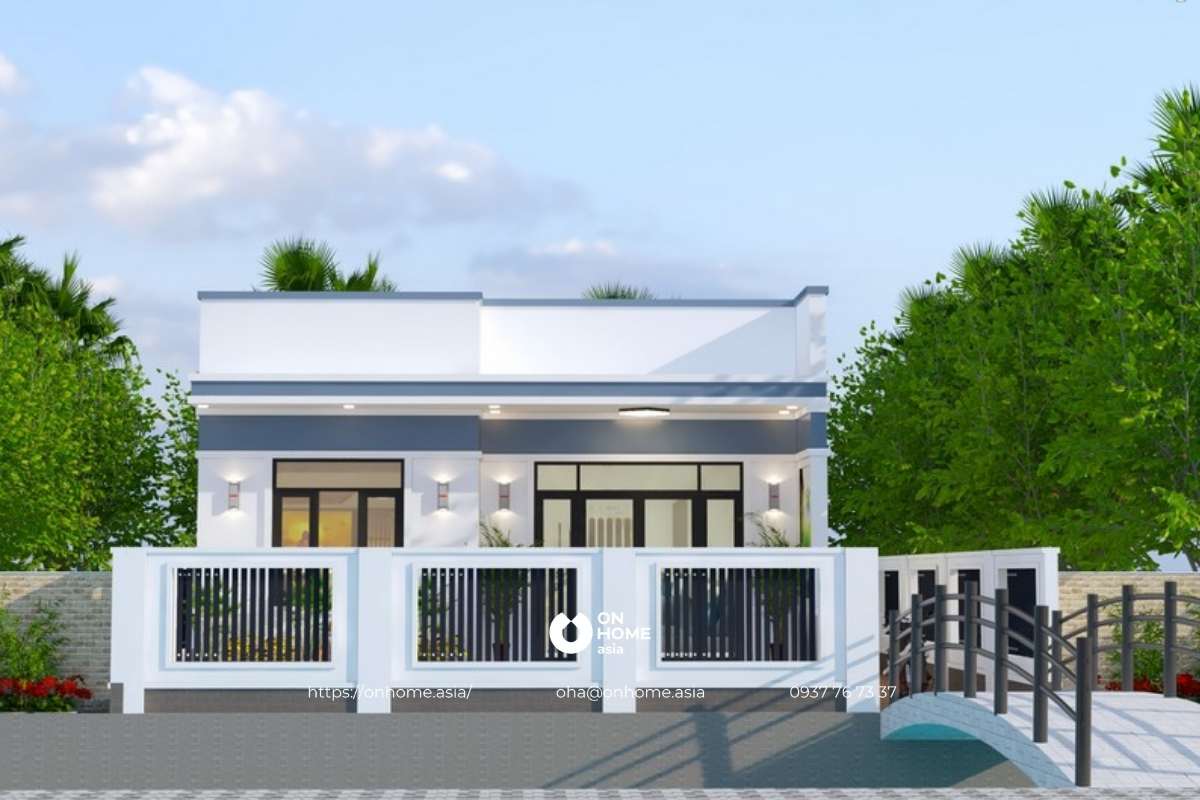 Nhà cấp 4 chữ L mái bằng