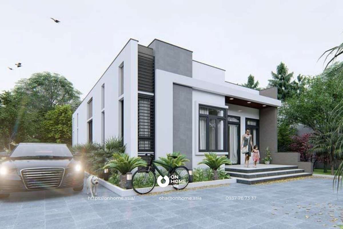 Nhà cấp 4 3 phòng ngủ mái bằng ấn tượng