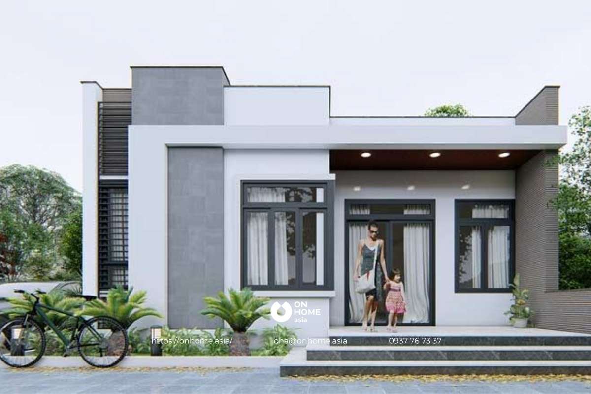 Nhà cấp 4 3 phòng ngủ mái bằng ấn tượng, đẹp