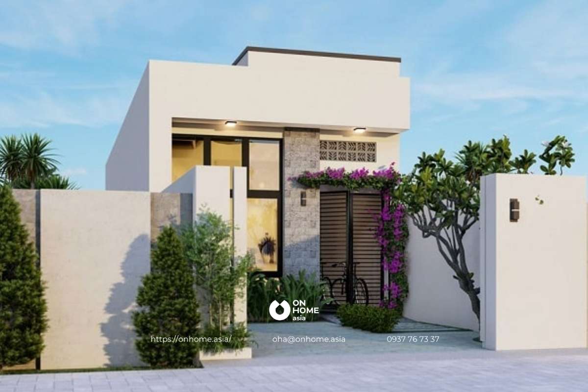 Mẫu nhà cấp 4 mái bằng 80m2