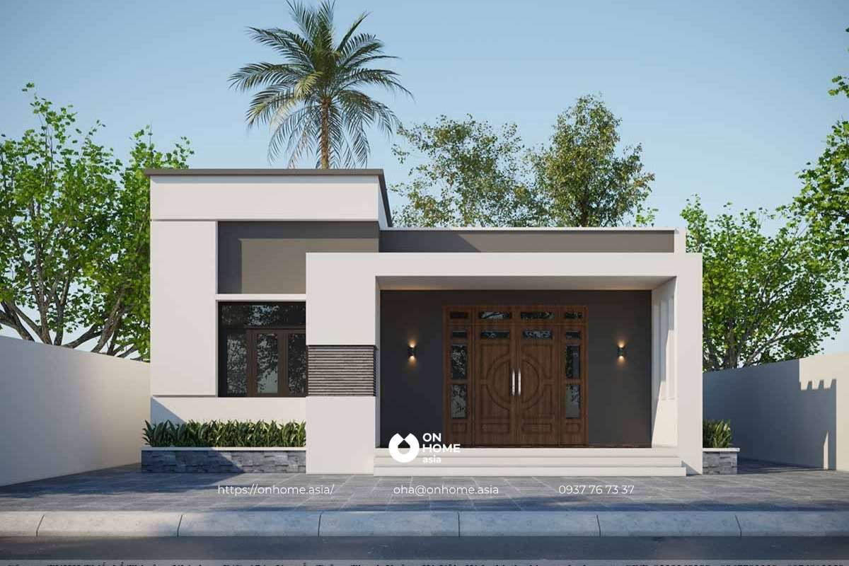 Mẫu nhà cấp 4 mái bằng 3 phòng ngủ độc đáo, hiện đại