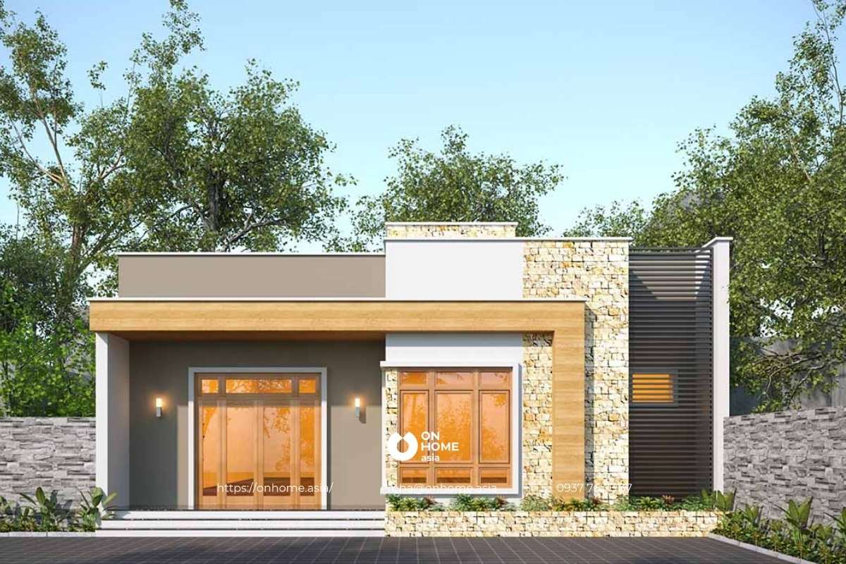 Nhà cấp 4 3 phòng ngủ đẹp, hiện đại