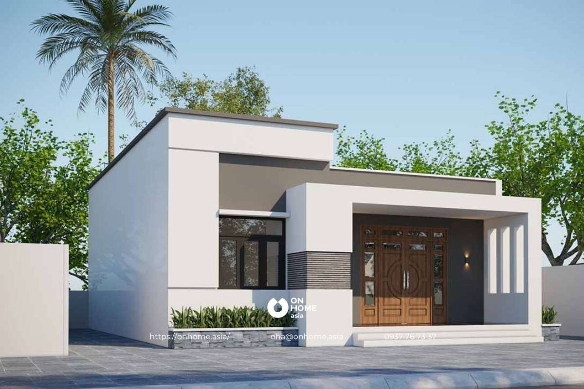 Thiết kế nhà cấp 4 mái bằng 3 phòng ngủ đẹp