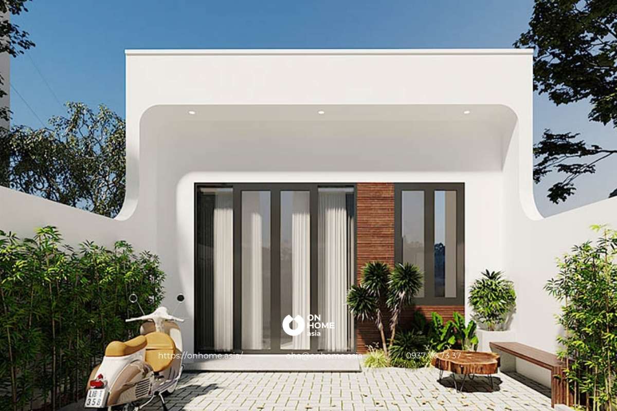 Thiết kế nhà cấp 4 mái bằng nhỏ đẹp