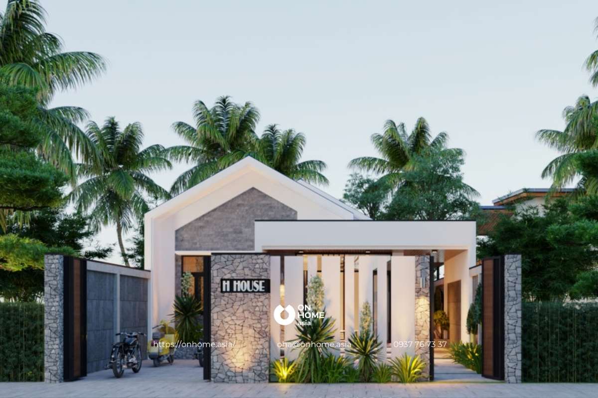 Mẫu nhà cấp 4 nhỏ xinh, hiện đại