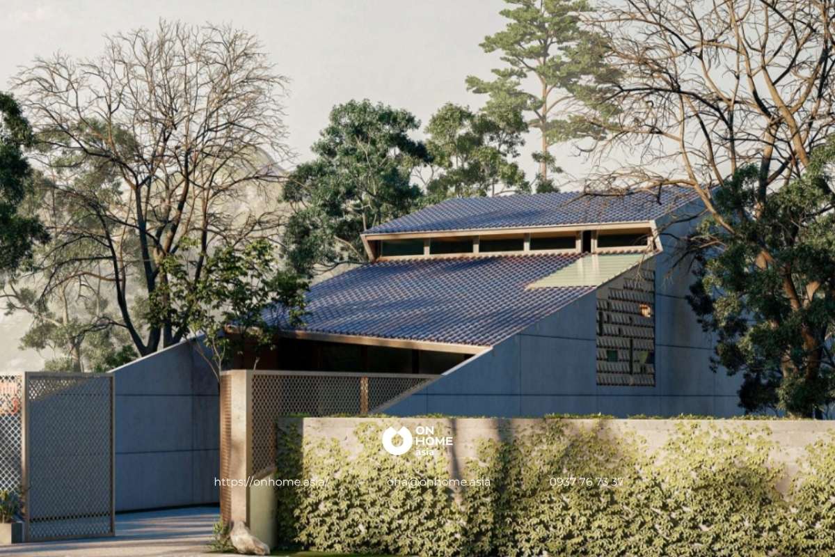 Nhà cấp 4 nhỏ đẹp mái lệch độc đáo