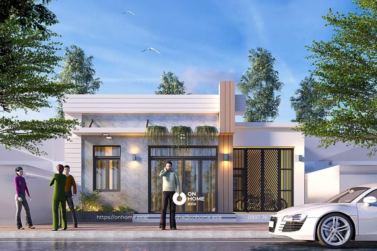 Nhà cấp 4 nhỏ đẹp mái bằng đơn giản mà đẹp