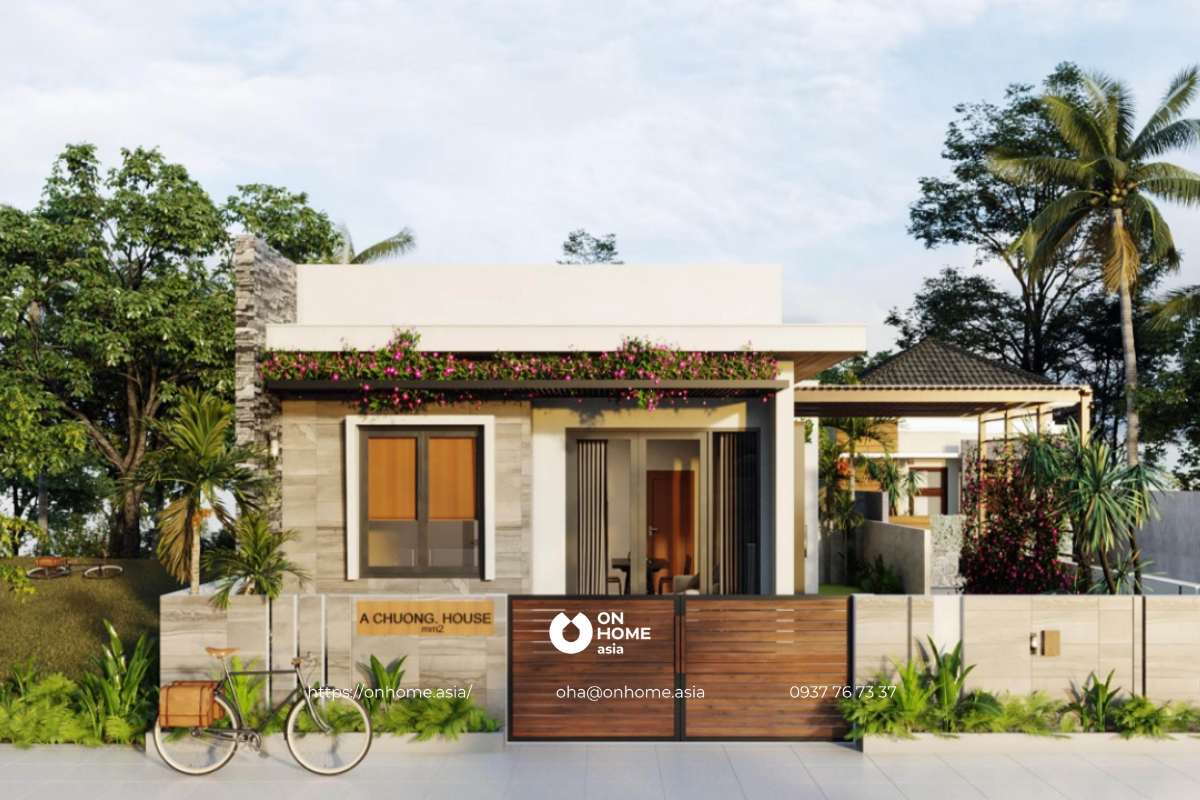 Mẫu nhà cấp 4 nhỏ đẹp mái bằng đẹp