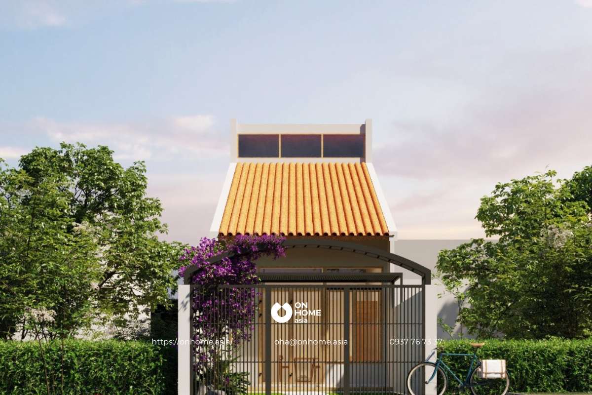 Mẫu nhà cấp 4 nhỏ đẹp có gác lửng